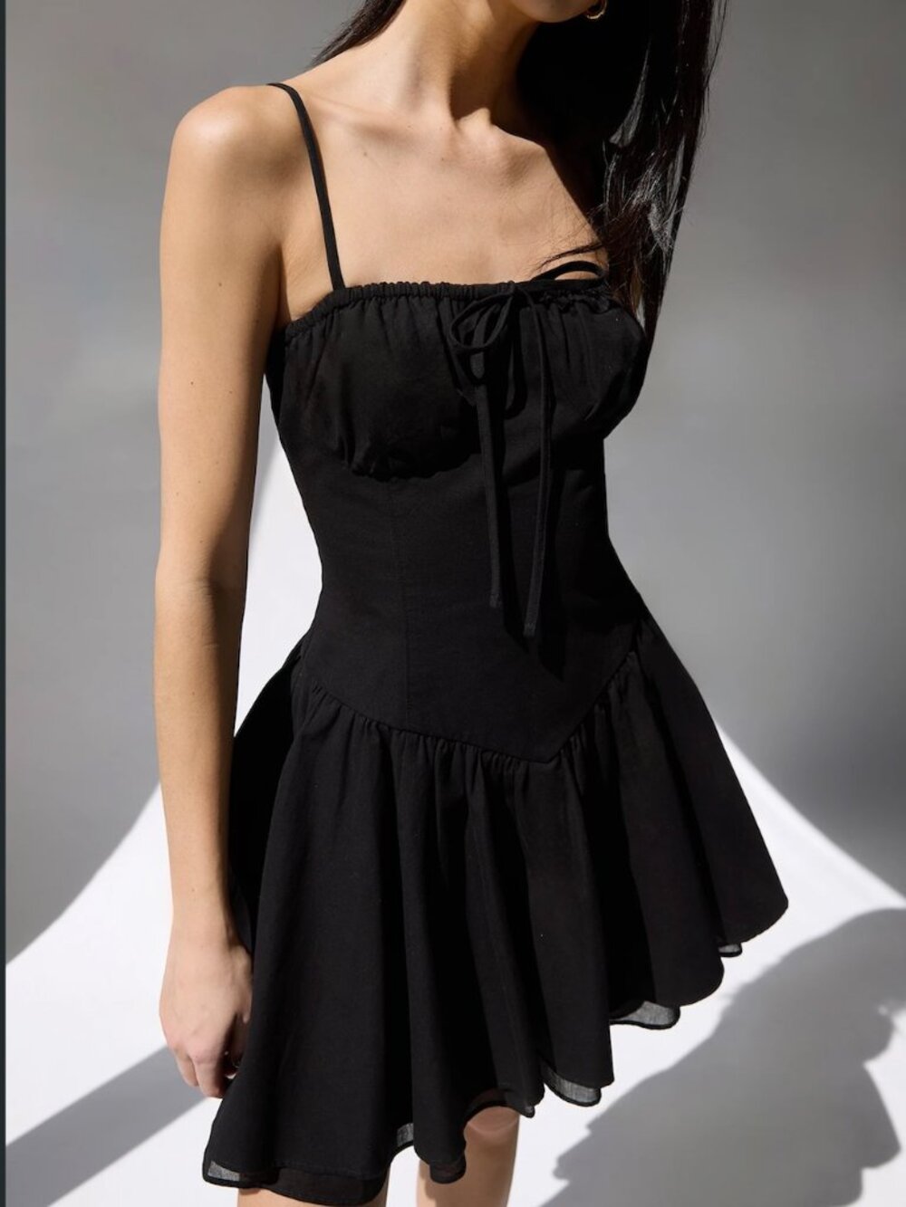 OAK + FORT Corset Black Mini Dress Size Small